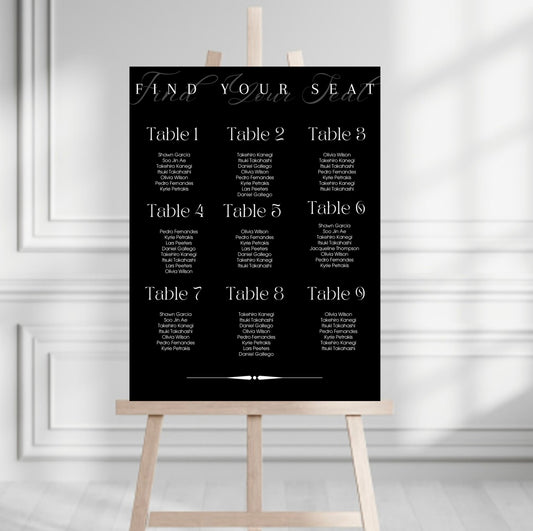 Seating Chart | CHIC NOIR Collection