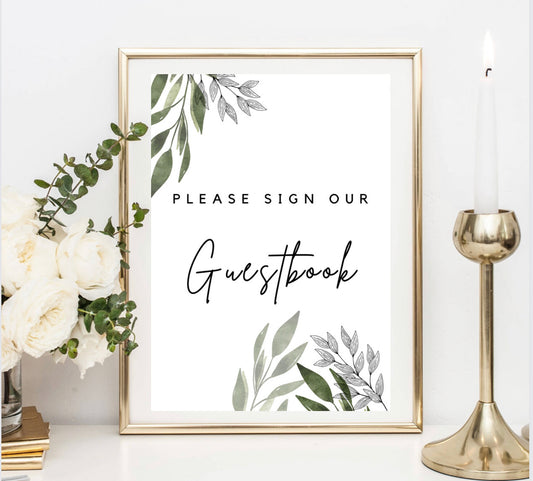 Guestbook Sign | ENCHANTED GREENS Collection