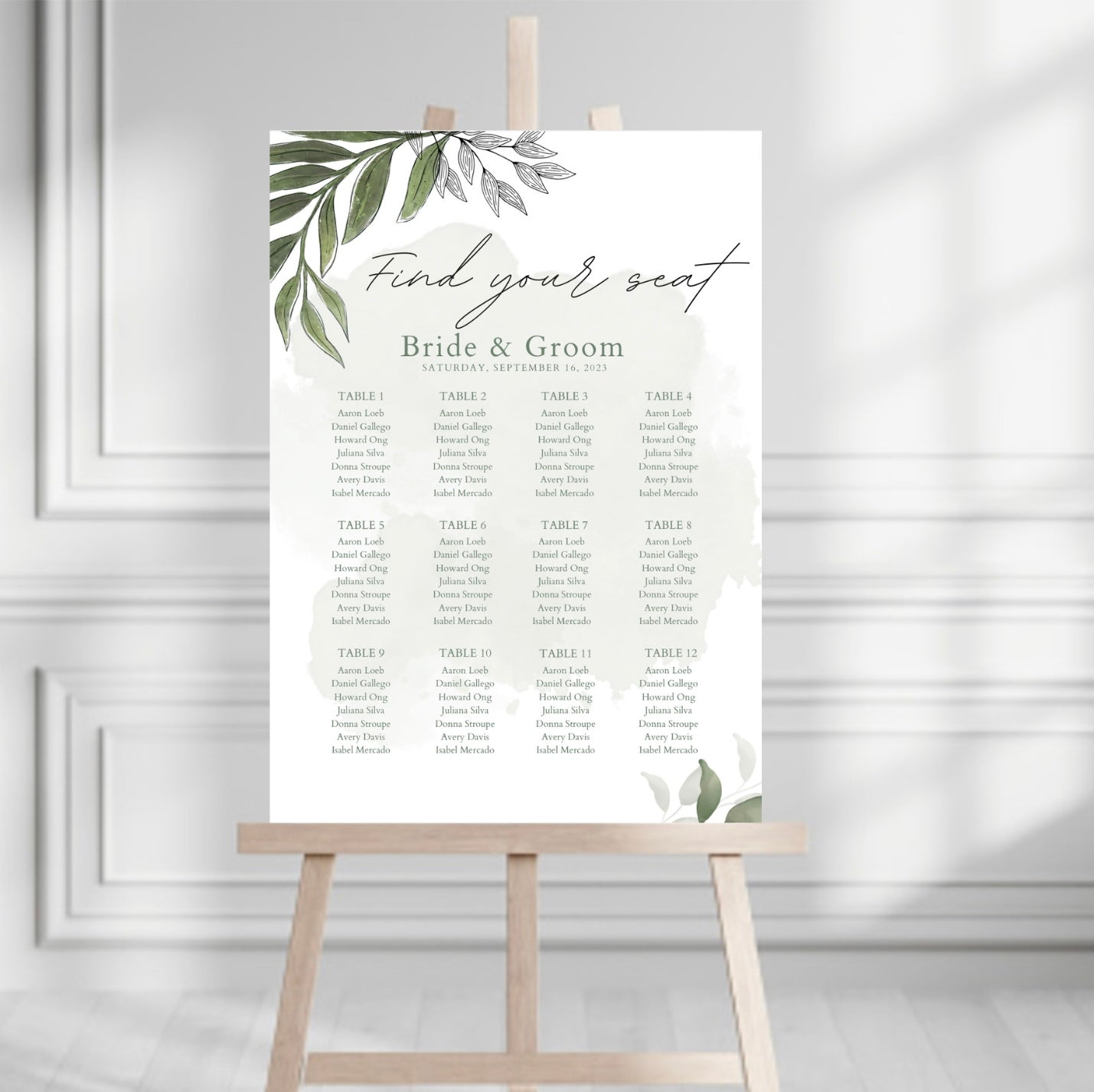 Seating Chart | ENCHANTED GREENS Collection