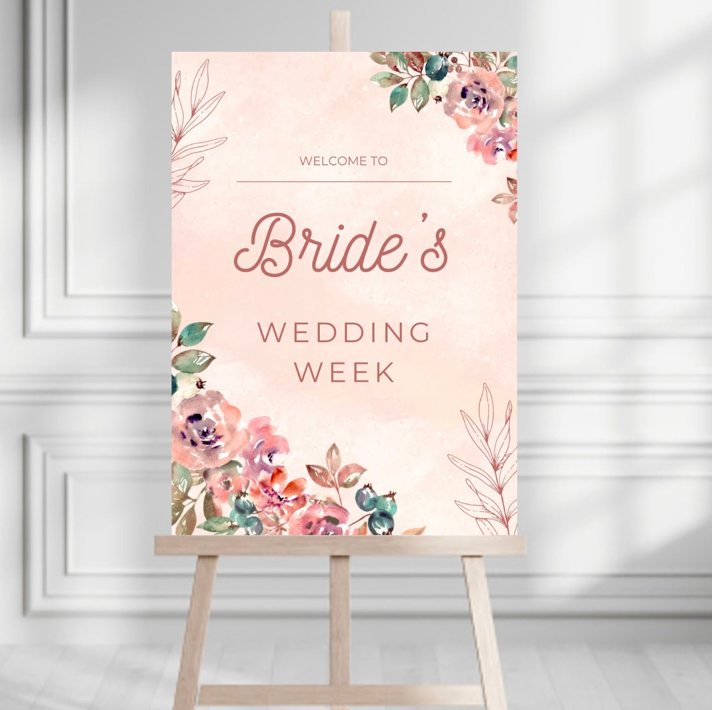 Floral Wedding Week Sign